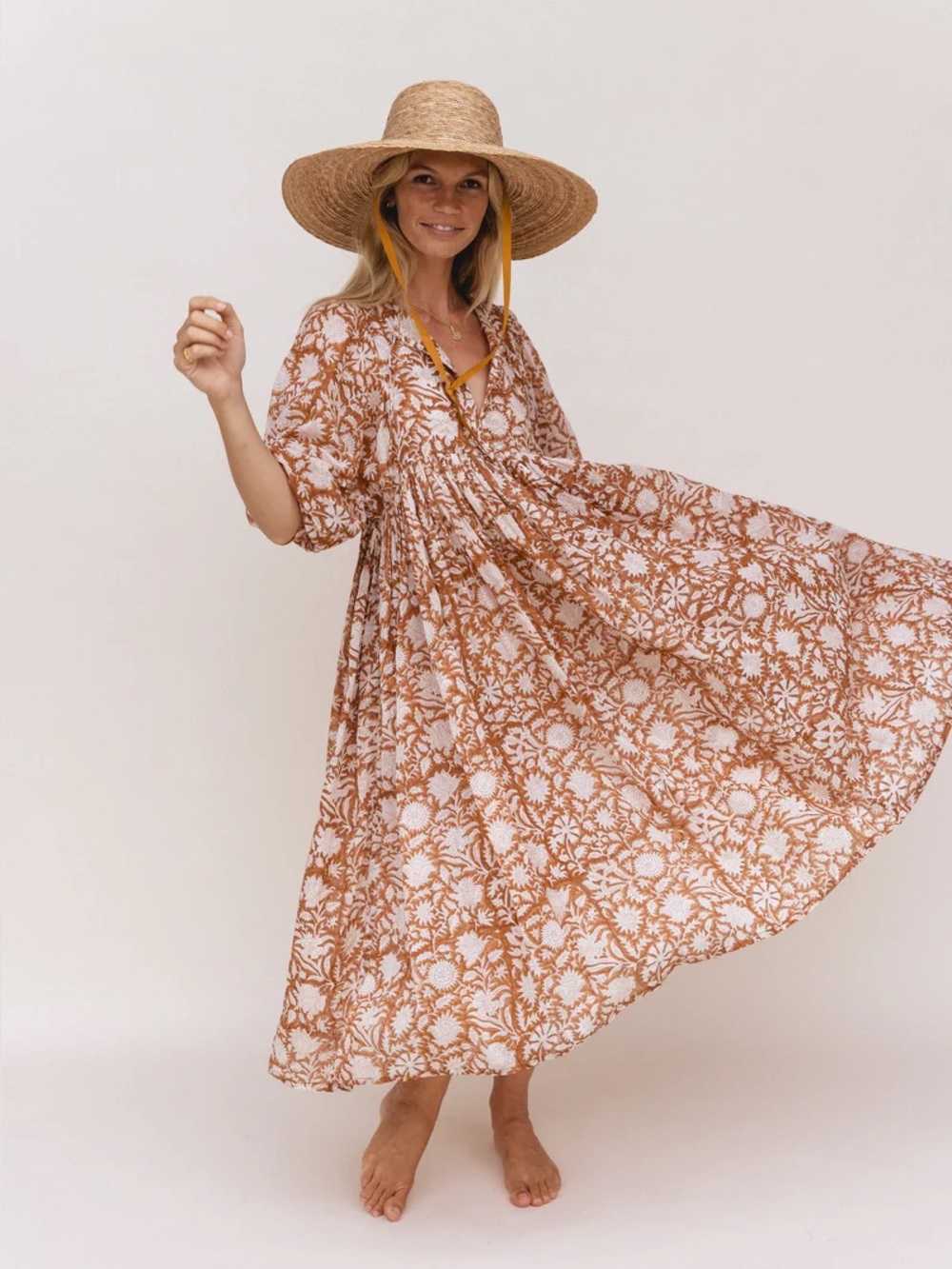 Daughters of India Kyra dress - caramel